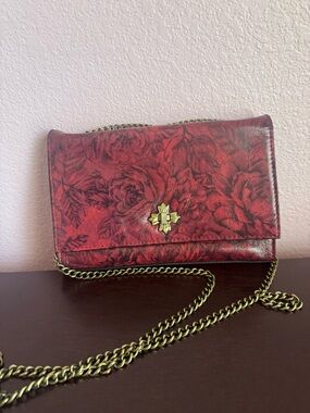 Patricia Nash Red Floral Chain Crossbody